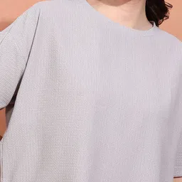 CORSICA Round Neck Longline Textured Oversized Top image 3