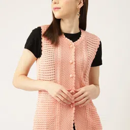 APSLEY Women Self Design Open Knit Cardigan-picture-13