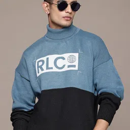 The Roadster Lifestyle Co. Turtleneck Colourblocked Pullover-image-64