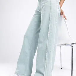 glitchez Women Frayed Detail Loose Fit Jeans-picture-16