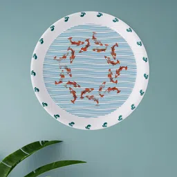 nestroots 6Pcs Blue & White Abstract Printed Wall Plates-picture-30