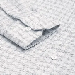 Louis Philippe Permapress Men Classic Fit Pure Cotton Tartan Checks Wrinkle Free Formal Shirt image 3