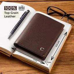 CONTACTS Men Leather Two Fold Wallet image 2