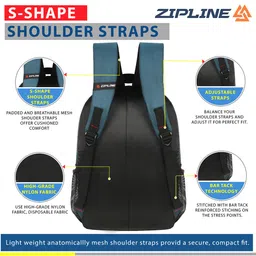 ZIPLINE Unisex Green Backpack image 5