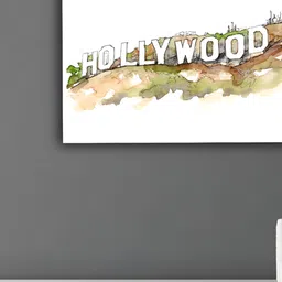 Inephos White And Brown Hollywood Los Angeles Sign Wood Wall Art-image-20