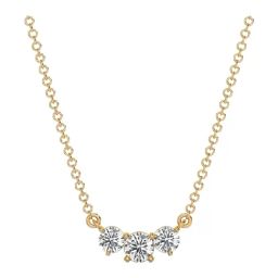 EMORI 18k (750) Triple Solitaire Diamond Necklace for Women-image-92
