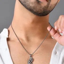 Voylla Black Eclipse Ganesha & Om Divine Pendant image 2