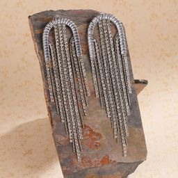KPOP Silver-Plated Rhinestone Contemporary Drop Earrings-picture-43