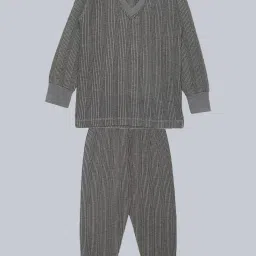 Dollar Unisex Grey Textured Full Sleeves Top with Pyjamas image 1