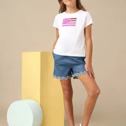 U.S. Polo Assn. Girls White Flip Sequins Relaxed Fit T-Shirt-image-53