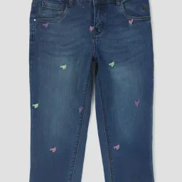 Gini & Jony Girls Blue Printed Capris-picture-31