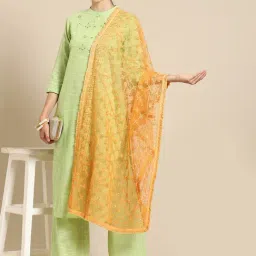 Saadgi Orange Embroidered Dupatta-image-53