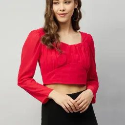 Carlton London Red Crop Top-image-11