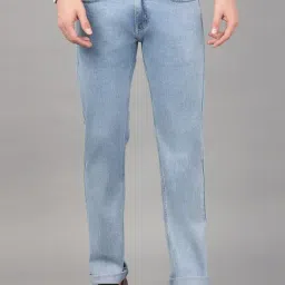 Hancock Blue Cotton Relaxed Fit Solid Jeans-image-53