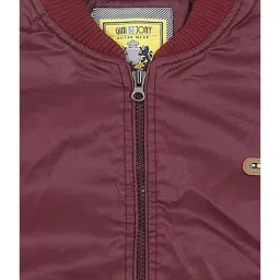 Gini & Jony Kids Maroon Band Neck Jacket image 3