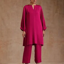 true Browns Pink Modal Satin Relax Co-ord Set image 1