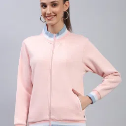 Monte Carlo Pink Cotton Blend Solid Full Sleeve Sweatshirt image 1