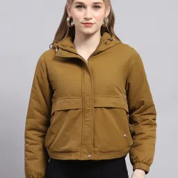 Monte Carlo Khaki Cotton Blend Solid Full Sleeve Jacket image 1