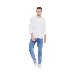Duke White Regular Fit Printed Shirt image 5
