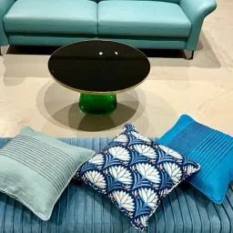 Bells & Whistles Jalaja Turquoise Silk Stripes Cushion Cover image 3