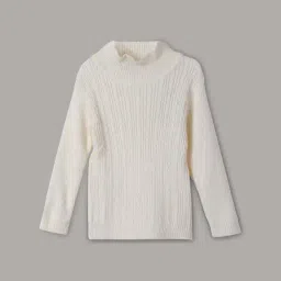 Juniors by Lifestyle Girls Off White Textured Full Sleeves-image-27