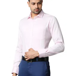 Park Avenue Light Pink Slim Fit Self Design Shirt image 3