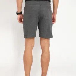 Crocodile Charcoal Melange Cotton Regular Fit Shorts image 2