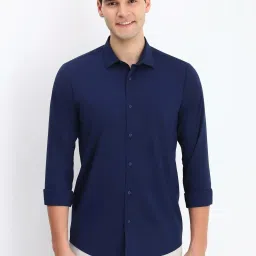 Allen Solly Navy Slim Fit Shirt image 1