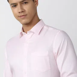 Peter England Elite Pink Cotton Regular Fit Shirt image 4