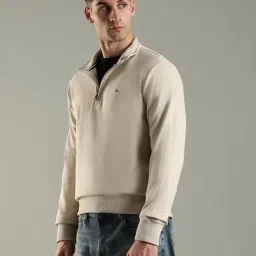 Tommy Hilfiger Cream Cotton Regular Fit Sweatshirt image 3