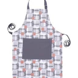 Maspar Grey & Red 100% Cotton 225 GSM Apron - Single Piece image 1