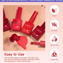 CANNI Color Nail Gel UV LED Long Lasting Nail Polish 9ml - Shade 9103 image 5