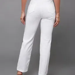 Miss Chase White Denim Solid Jeans image 2