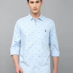 Louis Philippe Sport Blue Cotton Slim Fit Printed Shirt image 1