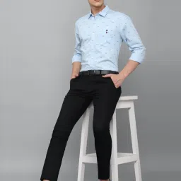 Louis Philippe Sport Blue Cotton Slim Fit Printed Shirt image 5