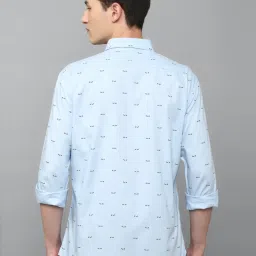 Louis Philippe Sport Blue Cotton Slim Fit Printed Shirt image 2