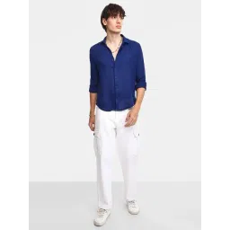 Campus Sutra Blue Regular Fit Shirt image 4