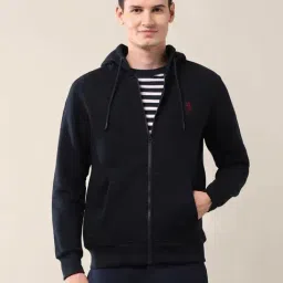 U.S. Polo Assn. Blue Cotton Regular Fit Printed Hooded Sweatshirt-picture-31