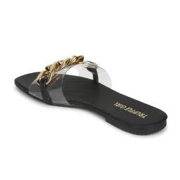 Truffle Girl by Truffle Collection Women's Black Casual Sandals image 5