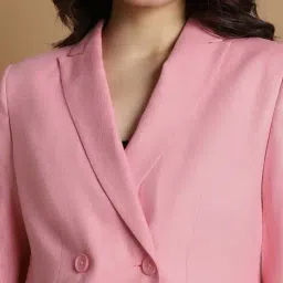 Allen Solly Pink Textured Pattern Formal Blazer image 5