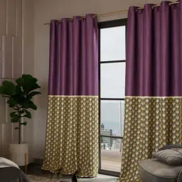 Stoa Paris Wine Satin Printed Door Curtain Versailles-image-22