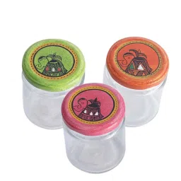 VarEesha Transparent Glass Storage Jars (150 ml) - Set of 3 image 2