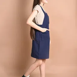 LilPicks Kids Navy & Beige Regular Fit Dress image 3