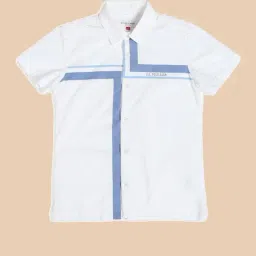 U.S. Polo Assn. Boys White Cotton Printed Shirt image 5
