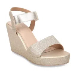 Metro Women's Gold Ankle Strap Wedges image 2