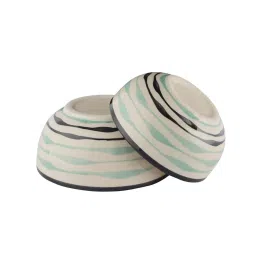 VarEesha Mugdhaa Off White Ceramic Serving Bowls (500 ml, 350 ml) - Set of 2 image 4