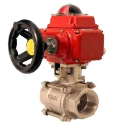STOLZEL 3.15 inch, 80 mm, CF8M On-Off Type Electrical Actuated 2 Way Ball Valve Flange End image 1
