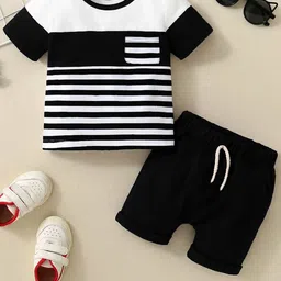 HELPOM Kids Pack Of 3 Striped Short Sleeves T-shirt With Shorts image 4