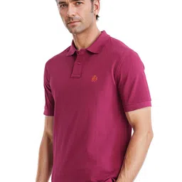 RARE RABBIT Men Solid Polo Collar Cotton T-shirt image 3
