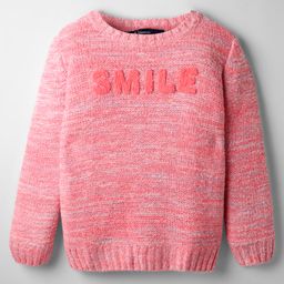 Pine Kids Knit Full Sleeves Pullover Sweater with Smile Embroidery - Pink-picture-8